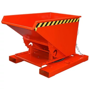 Billenő tartály háromoldalas billenési funkcióval, térfogat 300 l, teherbírás 750 kg, ma x sz x mé: 1460x1010x890 mm, piros szín RAL3000
