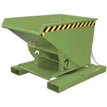 Billenő tartály háromoldalas billentési funkcióval, térfogat 300 l, teherbírás 750 kg, ma x sz x mé: 1460x1010x890 mm, zöld színű RAL6011