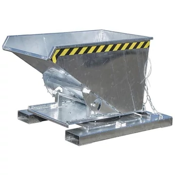 Billenő tartály háromoldalas billentési funkcióval, térfogat 300 l, teherbírás 750 kg, ma x sz x mé: 1460x1010x890 mm, tűzihorganyzott