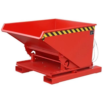 Billenő tartály háromoldalas billentési funkcióval, térfogat 600 l, teherbírás 1000 kg, ma x sz x mé: 1460x1070x890 mm, piros szín RAL3000