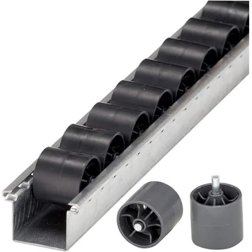 Görgős léc ESD 3 m, műanyag hengeres görgők acél tengellyel