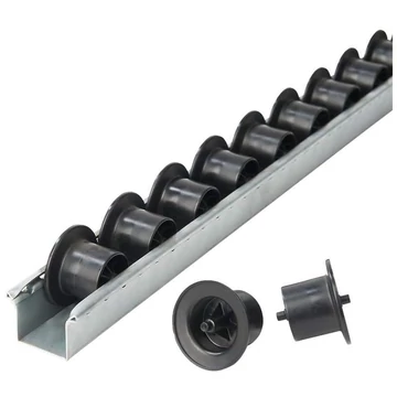 Görgős léc ESD 2 m, műanyag peremes görgők