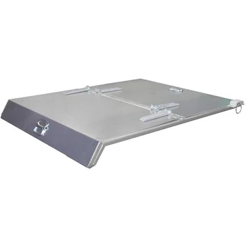 Horganyzott fedél a tartály megdöntéséhez, háromoldalas billentési funkcióval, térfogata 600 l, mindkét oldalon kinyitható