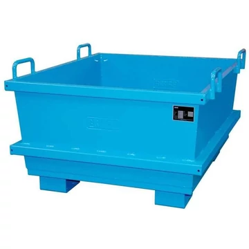 Kúpos acéltartály, egymásra rakható, térfogat 500 l, ma x sz x mé: 1040x1200x680 mm, kék szín