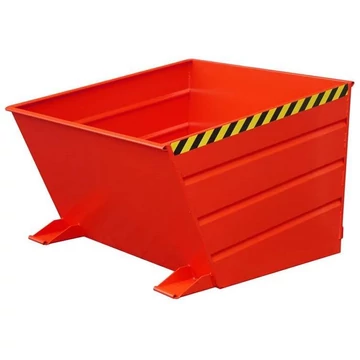 Alacsony öntési élű billentőedény, térfogat 800 l, ma x sz x mé: 1375x1200x730 mm, piros szín RAL3000