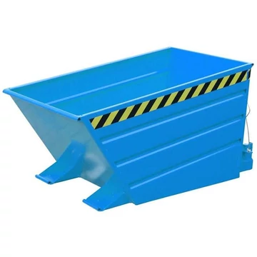 Alacsony öntési élű billenős tartály, térfogat 500 l, ma x sz x mé: 1375x800x730 mm, kék szín RAL5012