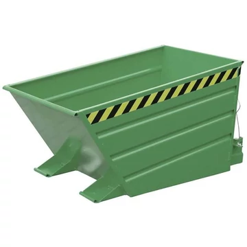 Alacsony öntési élű billenőkonténer, térfogat 500 l, ma x sz x mé: 1375x800x730 mm, zöld színű RAL6011