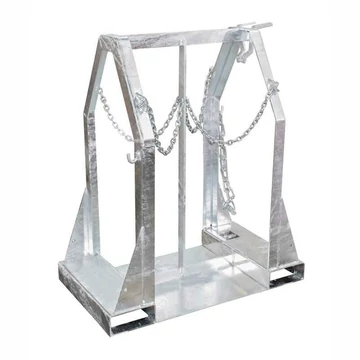 Acél palack raklap, max. 4 x O 250 mm, teherbírás 350 kg, ma x sz x mé: 500x860x1080 mm, tűzihorganyzott