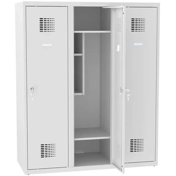 Szekrény iskolásoknak, sz x mé x ma: 1200x500x1450 mm, forgóreteszes zár, test szürke RAL7035 / ajtó színe szürke RAL7035