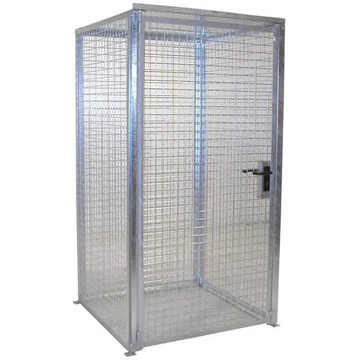 Gáztartály, tetővel, egyszárnyú ajtó, max. Villog 16 x O 230 mm, ma x sz x mé: 1085x1085x2160 mm, tűzihorganyzott