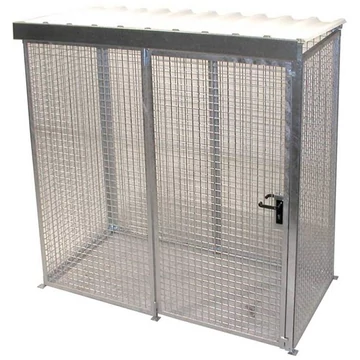 Gáztartály, tetővel, egyszárnyú ajtó, max. Villog 32 x O 230 mm, ma x sz x mé: 2100x1085x2160 mm, tűzihorganyzott