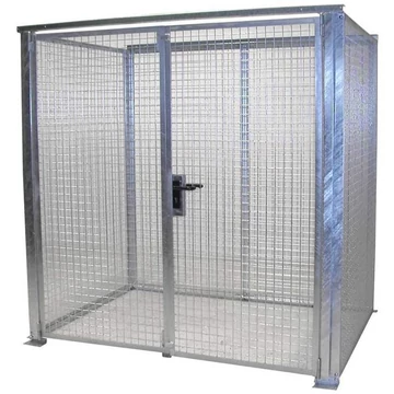 Gáztartály, tető nélkül, kétszárnyú ajtó, max. Villog 48 x O 230 mm, ma x sz x mé: 2100x1500x2070 mm, tűzihorganyzott