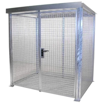 Gáztartály, tetővel, dupla ajtós, max. Villog 48 x O 230 mm, ma x sz x mé: 2100x1500x2160 mm, tűzihorganyzott