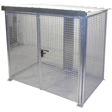 Gáztartály, tetővel, dupla ajtóval, max. Villog 60 x O 230 mm, ma x sz x mé: 2400x1500x2160 mm, tűzihorganyzott