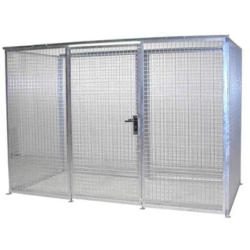 Gáztartály, tető nélkül, egyszárnyú ajtó, max. Villog 78 x O 230 mm, ma x sz x mé: 3100x1500x2070 mm, tűzihorganyzott