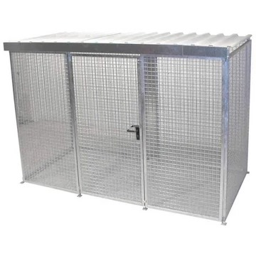 Gáztartály, tetővel, egyszárnyú ajtó, max. Villanás 78 x O 230 mm, ma x sz x mé: 3100x1500x2160 mm, tűzihorganyzott