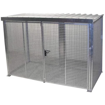 Gáztartály, tetővel, dupla ajtóval, max. Villog 78 x O 230 mm, ma x sz x mé: 3100x1500x2160 mm, tűzihorganyzott