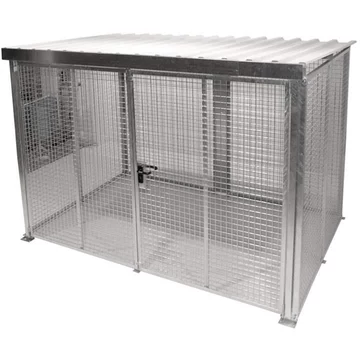 Gáztartály, tetővel, kétszárnyú ajtóval, max. Villog 104 x O 230 mm, ma x sz x mé: 3100x2100x2160 mm, tűzihorganyzott