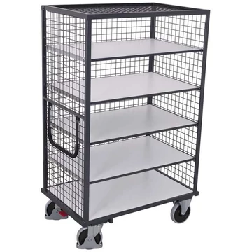 ESD szekrénykocsi VARIOfit, 4 szintes, 1245 x 785 mm, ajtók nélkül