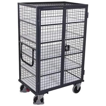 ESD szekrénykocsi VARIOfit, 4 szintes, 1245 x 785 mm, ajtókkal