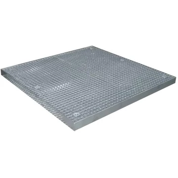 Padlóvédő tálca, horganyzott, gyűjtőtérfogat 82 l, ma x sz x mé: 1350x1350x78 mm