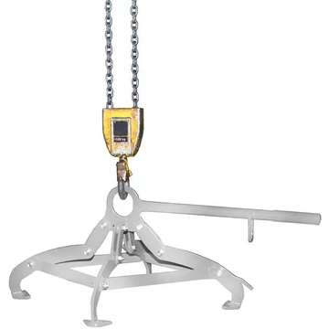 Hordófogó 200l-es acélhordókhoz, 4 pontos rögzítő rendszer, teherbírás 350 kg, horganyzott