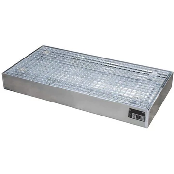 Padlóvédő tálca, jóváhagyással, horganyzott, gyűjtőtérfogat 40 l, ma x sz x mé: 1000x500x123 mm