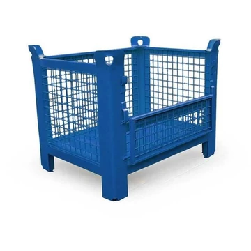 Hálós fali rakatolható tároló, professzionális, teherbírás 750 kg, HxS 800x600 mm, 1 rácsos fali fedél, kék RAL5010