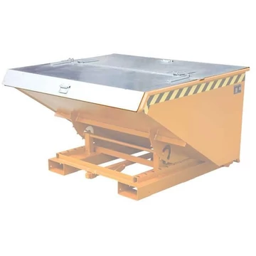 Horganyzott fedél az automatikus billenőkonténerekhez, térfogata 600 l, mindkét oldalon nyitható