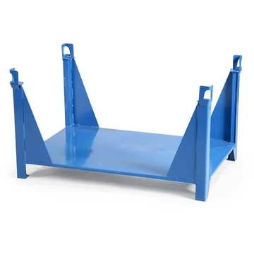 Rakodótartály, 1200 x 800 mm, nyitott - 4 sarokoszlop, kék színű RAL5010