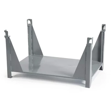 Rakodótartály, 1200 x 800 mm, nyitott - 4 sarokoszlop, szürke színű RAL7005