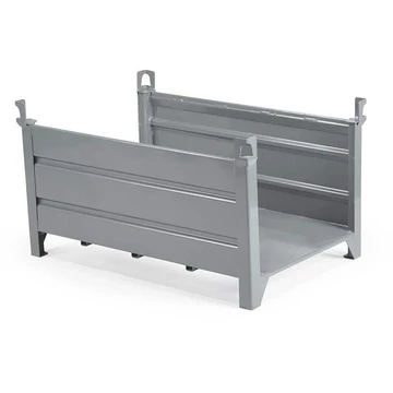 Rakodótartály, 1200 x 800 mm, 2 hosszú fallal, szürke RAL7005 színnel