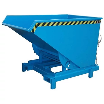 Nagy teherbírású billenőkocsi, űrtartalom 1200 l, teherbírás 4000 kg, ma x sz x mé: 1755x1105x1230 mm, kék színű RAL5012