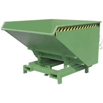 Nagy teherbírású billenőkocsi, űrtartalom 2100 l, teherbírás 4000 kg, ma x sz x mé: 1755x1880x1230 mm, zöld színű RAL6011