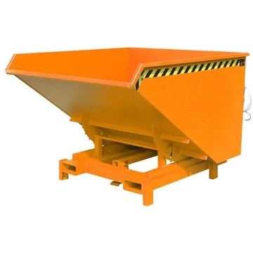Nagy teherbírású billenőkocsi, űrtartalom 2100 l, teherbírás 4000 kg, ma x sz x mé: 1755x1880x1230 mm, narancssárga színű RAL2000