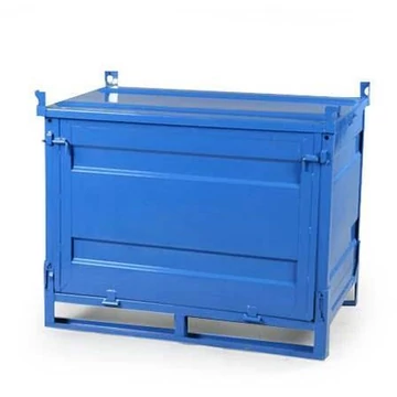 Összecsukható rakodódoboz, 1200x800 mm, teherbírás 1000 kg, kék színű RAL5010