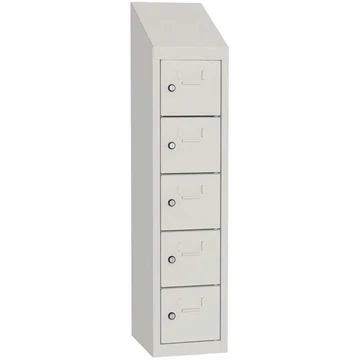 Mini doboz, 5 rekesz, teljes ajtó, befoglaló méretek (ma x sz x mé): 1090x240x300 mm, szín világosszürke RAL7035
