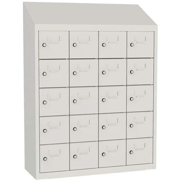 Minibox, 20 rekesz, teljes ajtó, befoglaló méretek (ma x sz x mé): 1090x810x300 mm, szín világosszürke RAL7035