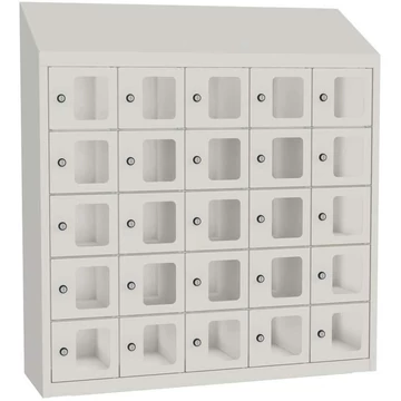 Minibox, 25 rekesz kilátóablakkal, befoglaló méretek (ma x sz x mé): 1090x1000x300 mm, szín világosszürke RAL7035