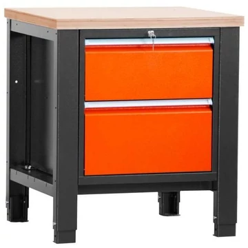 Műhelyasztal TECHNO, egyes modul szélessége 800 mm, 2 fiók, szín: antracit