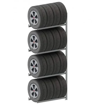 Abroncsállvány 4 szinttel, ma x sz x mé: 2500 x 1000 x 400 mm, szintterhelés 150 kg, kiegészítő állvány