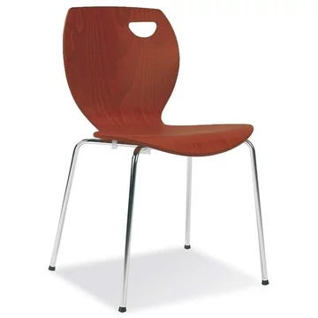 CAFE kantinszék, acél cső, rétegelt lemez kagylóülés, színes rózsafa