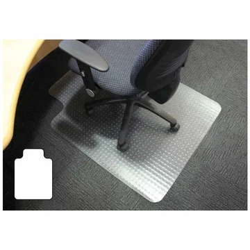 Padlóvédő lap szőnyegekhez, 0,9 x 1,2 m, téglalap középen kinyúlással, átlátszó