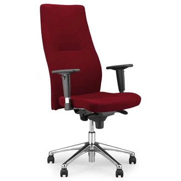 ORLANDO profi irodai forgószék magas háttámlával és kartámaszokkal, krómozott acél talppal, Oban kárpit - piros