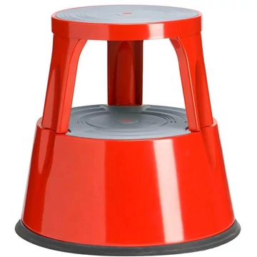 Acél guruló fellépő, teherbírása 150 kg, piros szín