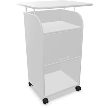 Mobil caddy szekrény munkalappal 708 x 630 mm, színe világosszürke, magassága: 1135 mm