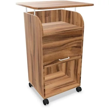 Mobil caddy szekrény munkalappal 708 x 630 mm, dió színű, magasság: 1135 mm