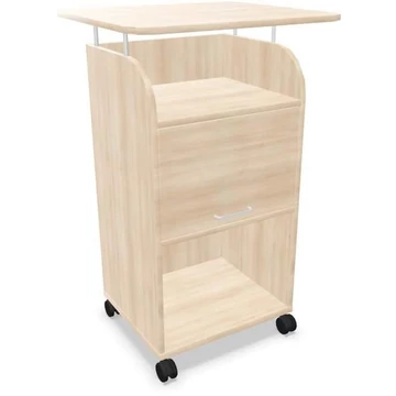 Mobil caddy szekrény munkalappal 708 x 630 mm, akác színű, magasság: 1135 mm