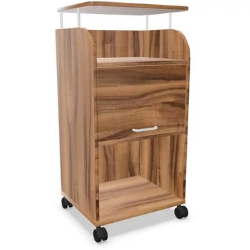 Mobil caddy szekrény munkalappal 560 x 470 mm, dió színű, magasság: 1135 mm