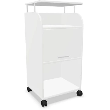 Mobil caddy szekrény munkalappal 560 x 470 mm, fehér színű, magasság: 1135 mm